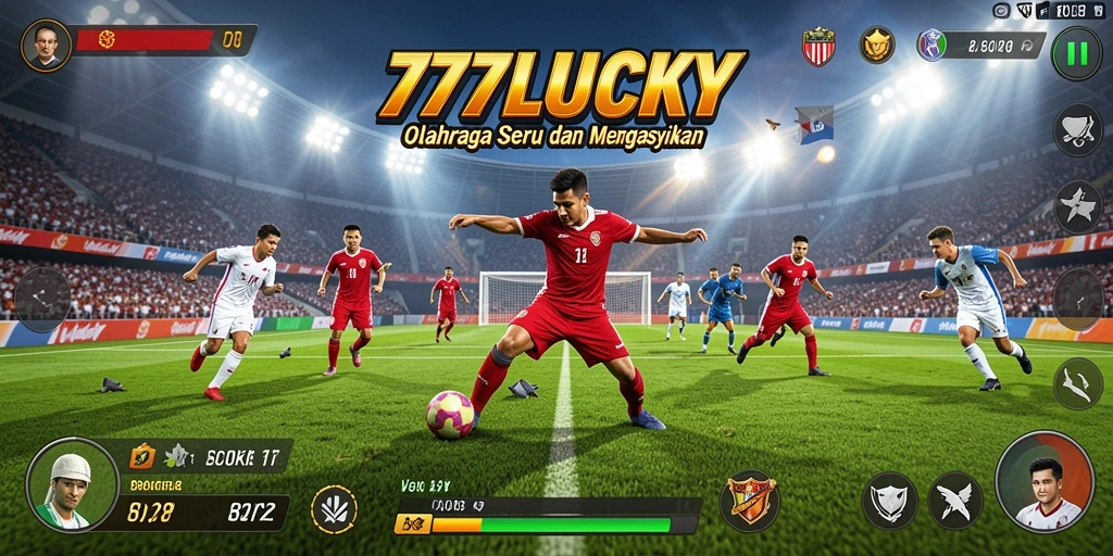 Tampilan gameplay 777LUCKY dengan aksi olahraga yang seru.