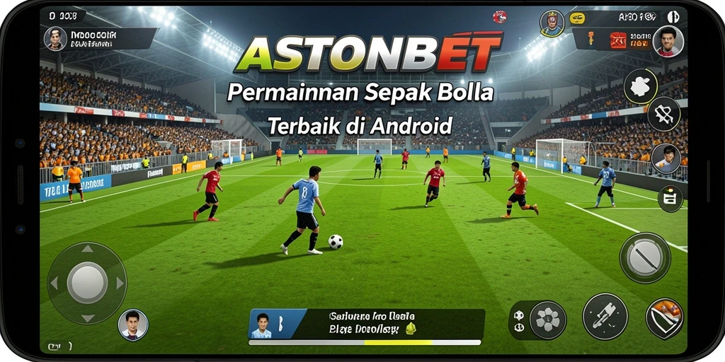 Screenshot gameplay ASTONBET yang menampilkan momen menegangkan dalam pertandingan sepak bola.