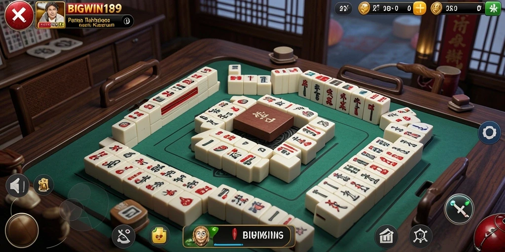 Screenshot dari gameplay <strong>BIGWIN189</strong> yang menunjukkan aksi mahjong yang seru.