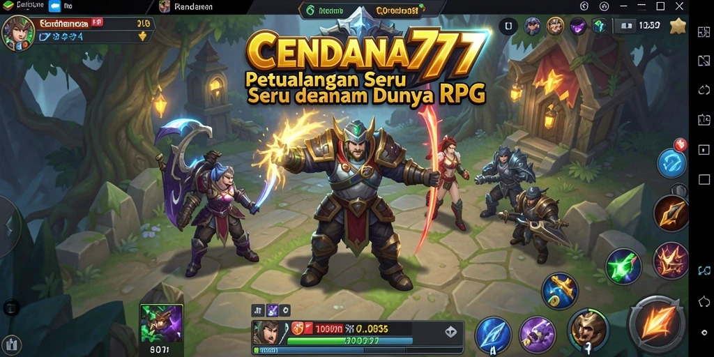 Screenshot utama CENDANA777 menampilkan pemain dalam aksi seru di dunia RPG.