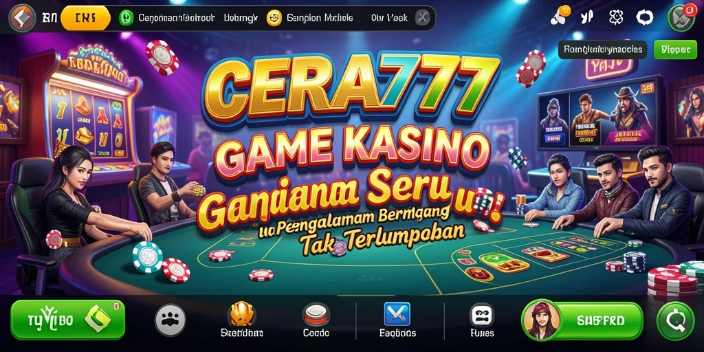 Screenshot CERIA777 menampilkan gameplay kasino yang mengasyikkan dengan grafis menarik.