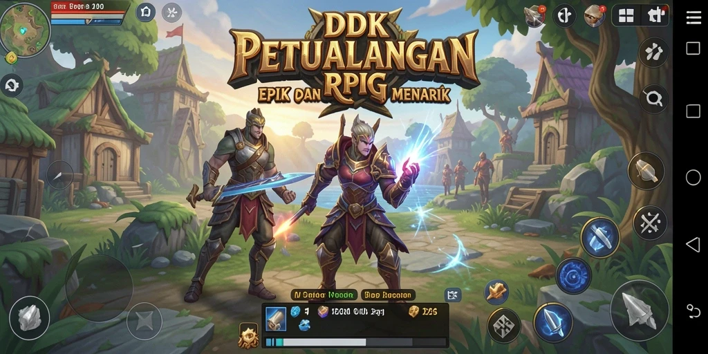 Tangkapan layar gameplay DKK yang menampilkan pertarungan epik dalam RPG.