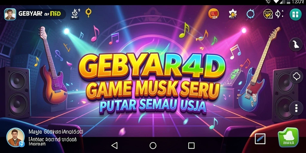 Screenshot utama gameplay GEBYAR4D dengan interaksi musik seru.