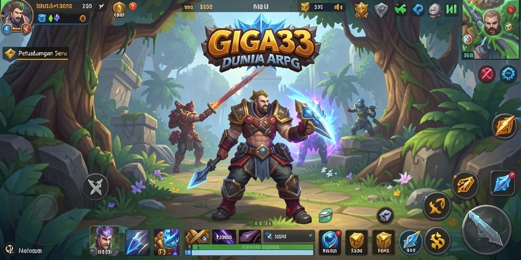 Screenshot gameplay GIGA33 yang menampilkan aksi pertarungan seru.