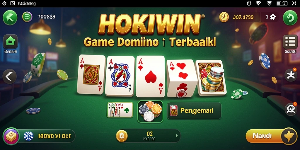 Tampilan gameplay Domino yang seru dan menarik di HOKIWIN.