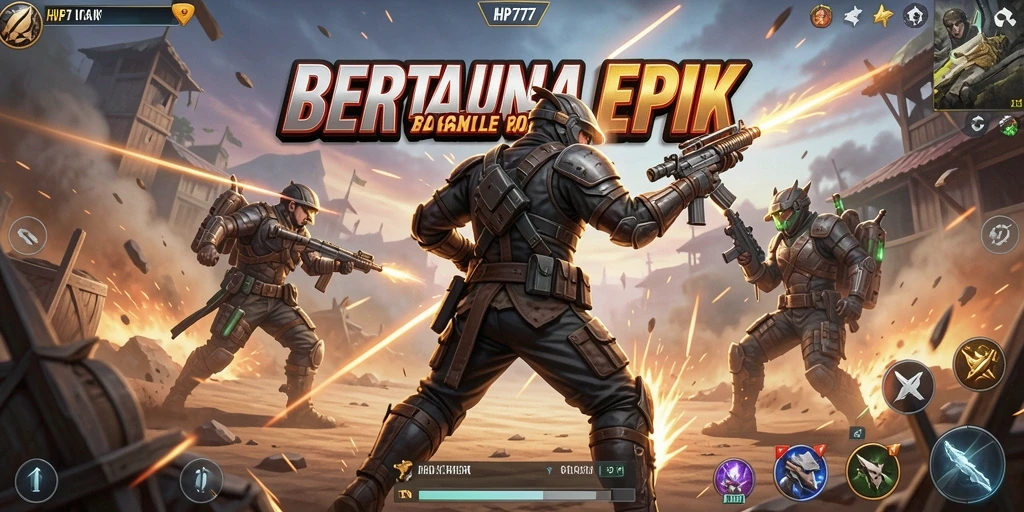 Gameplay seru HP777 dengan aksi Battle Royale yang mendebarkan.