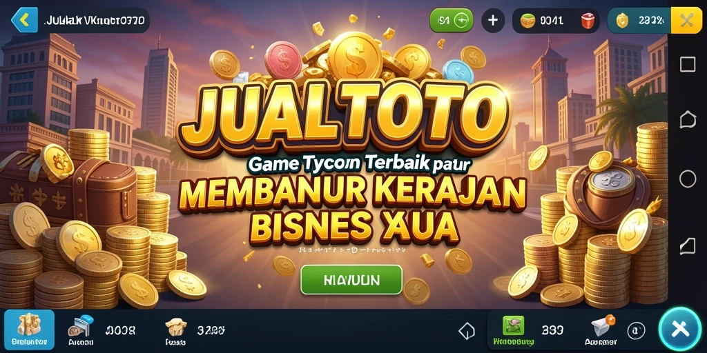 Screenshot gameplay JUALTOTO yang menunjukkan aksi manajemen bisnis.