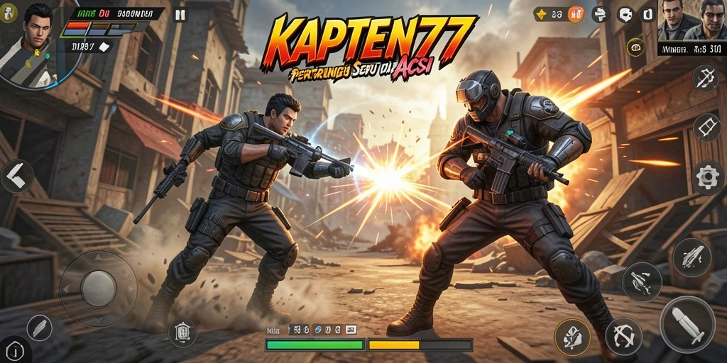 Tampilan menarik dari gameplay KAPTEN77 dengan aksi yang mendebarkan.