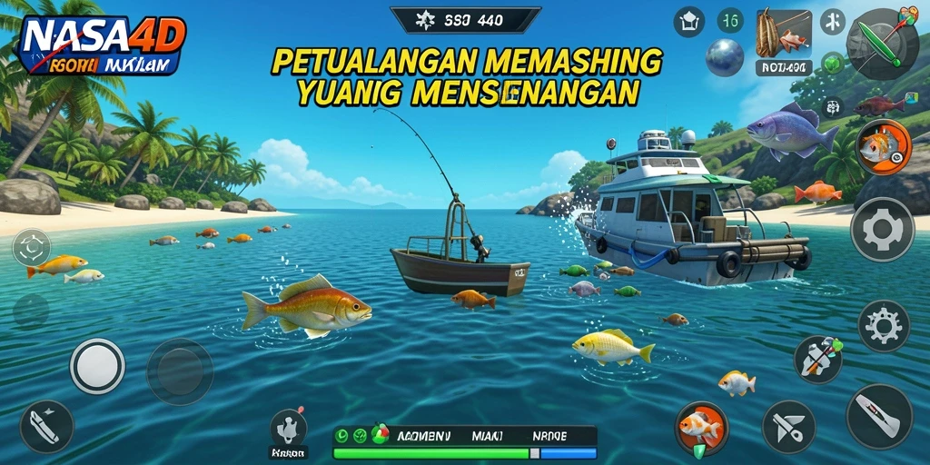 Tampilan gameplay memancing yang menarik di NASA4D.