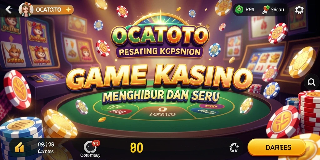Screenshot gameplay OCATOTO menampilkan suasana kasino yang nyata.