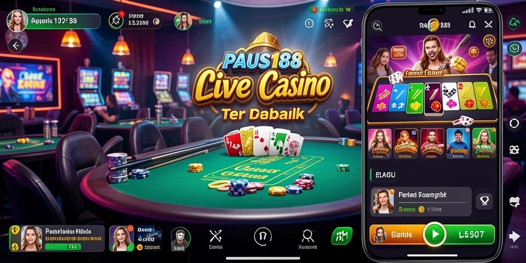 Tampilan gameplay Live Casino yang interaktif dan menarik di PAUS188.