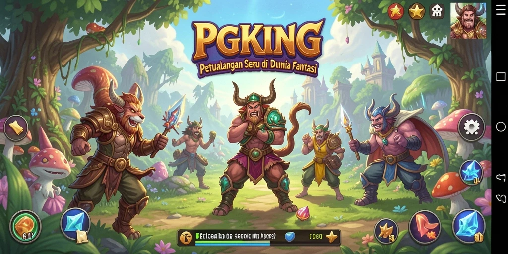 Screenshot utama PGKING menampilkan gameplay seru dalam dunia petualangan.