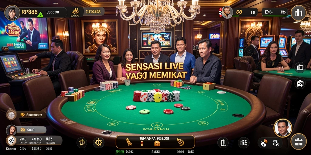 Gameplay seru di RP886 dengan dealer langsung yang profesional.