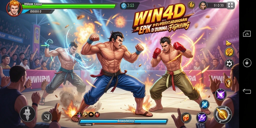 Tampilan gameplay seru dari pertarungan di WIN4D.